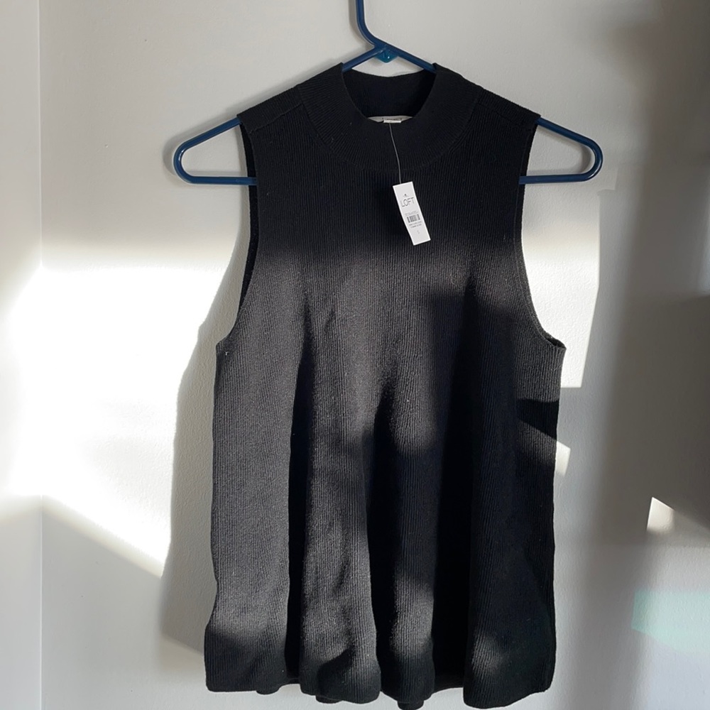 Loft black half turtleneck small shirt